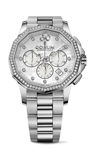 Corum Admiral's Cup Legend 38 Chronograph Diamonds Steel watch REF: 132.101.47/V200 PN19 Review - Click Image to Close